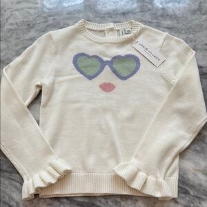Janie and Jack Cream Sweater with Ruffled Sleeves